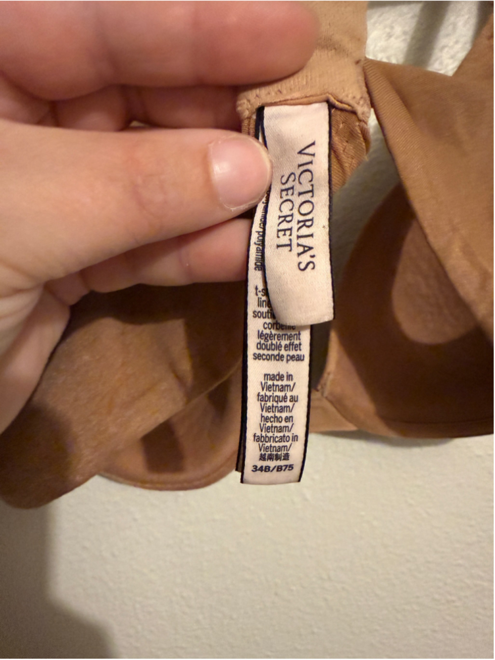 Victoria’s Secret T-Shirt Lightly Lined Demi Bra 34B Nude - Picture 3 of 4